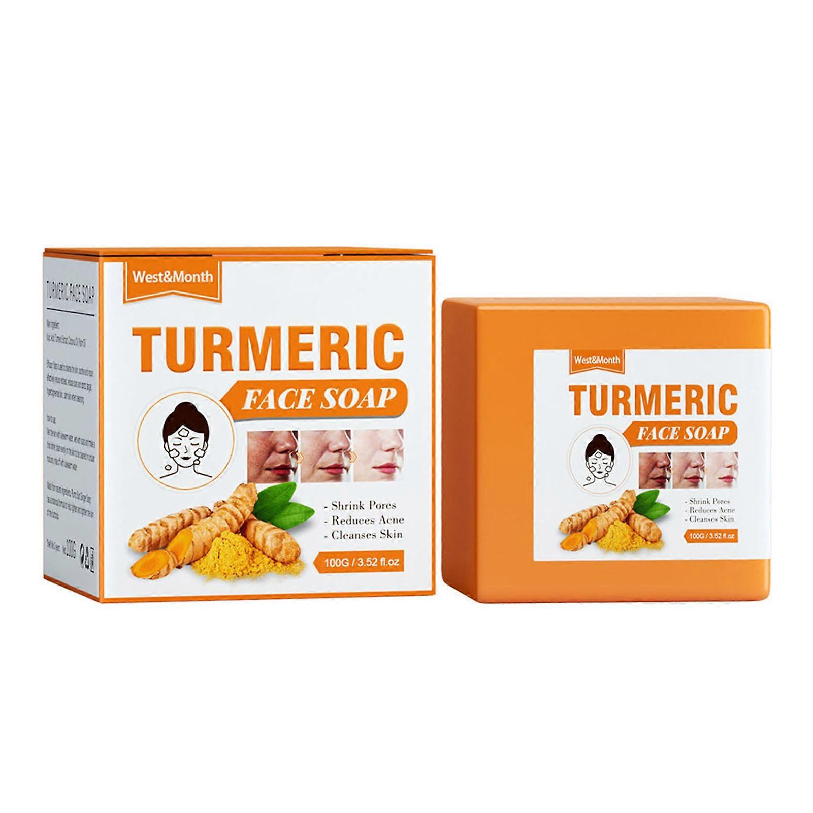 Turmeric Facial Soap Repair Soften Skin Reduce Spots Smooth Fine Lines Facial Cleansing Soap