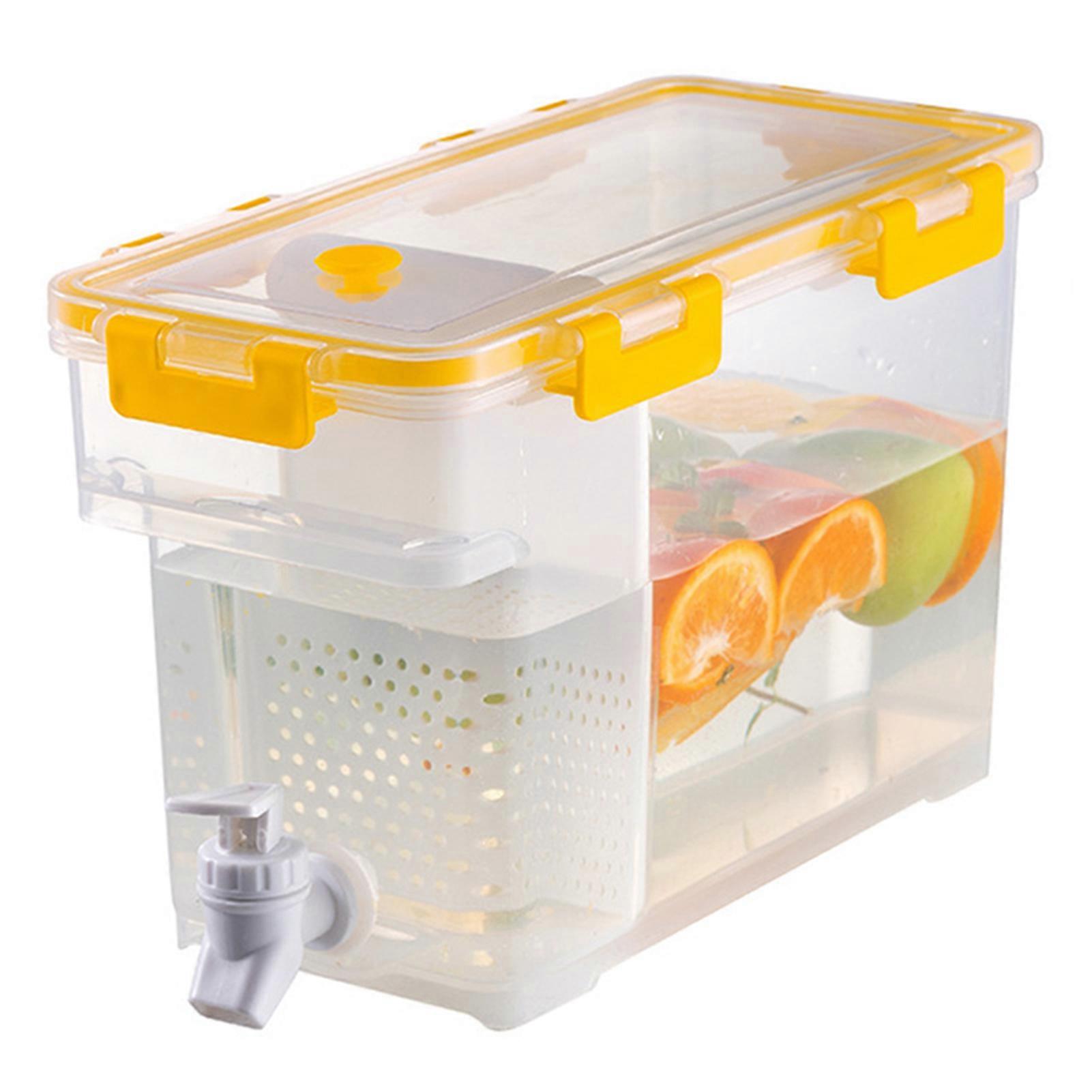 3.5L Cold Kettle with Tap Large Capacity Fruit Juice Dispenser in Refrigerator