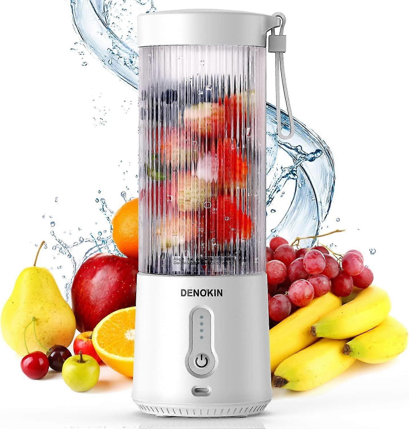 Portable Blender, Mini Blender For Smoothies And Shakes 16oz,usb Rechargeable Fresh Juicer Cup With Stronger Motor Household Fruit Mixer For Kitchen,h