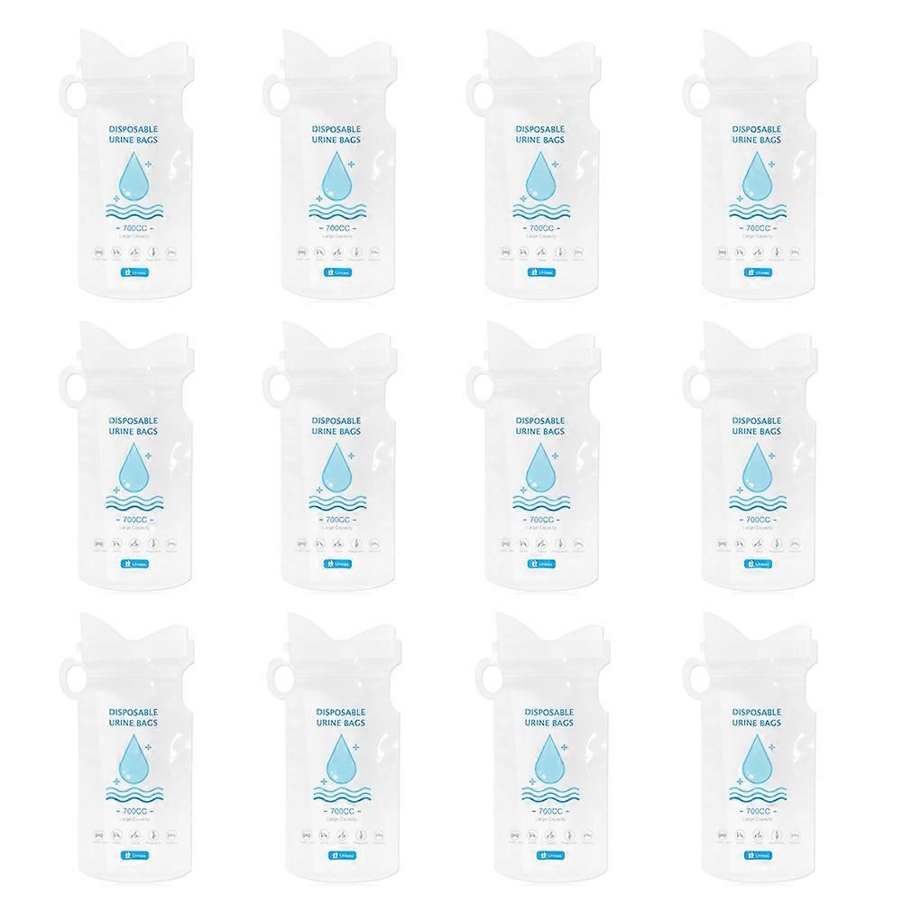 12st engångs 700 ml bärbar nödurinpåse för kvinnor, män, barn, läckagesäker toalett för