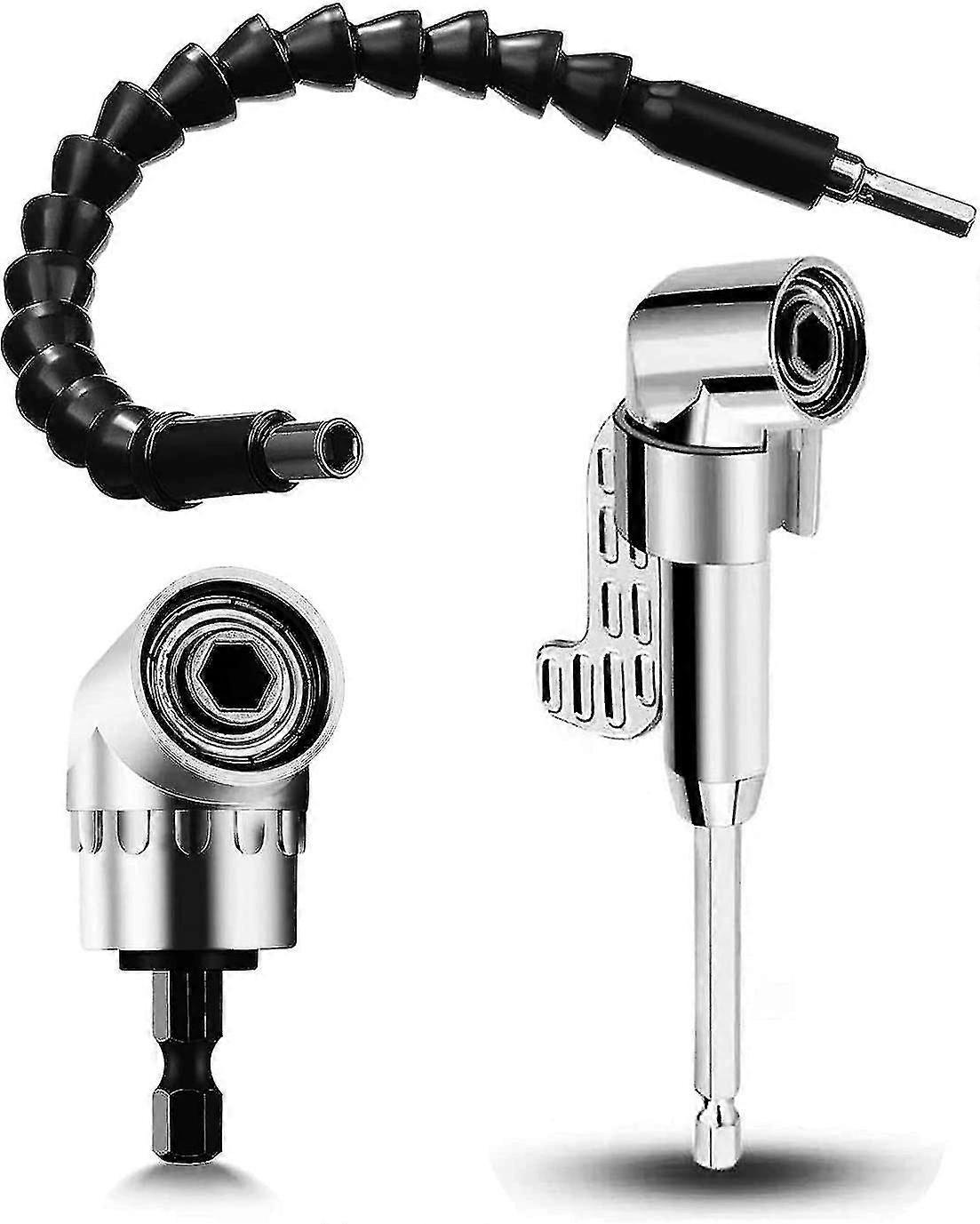 105 Degree Right Angle Driver Angle Extension Power Screwdriver Drill Attachment, 1/4 Inch Flexible Angle Extension Bit Kit,magnetic Drill Bit Socket