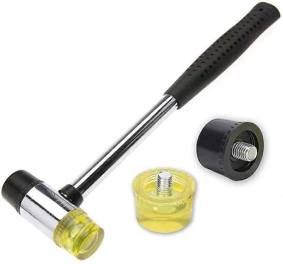 Rubber Mallet, 25 Mm Mini Nylon Hammer With 2 Replacement Hammer Heads