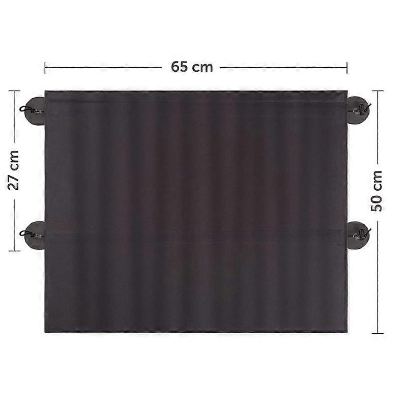 Stroller sunshade 68 x 50 cm - car curtain with suction cup - UV protection - ideal large side window - gray (x 2 pieces)