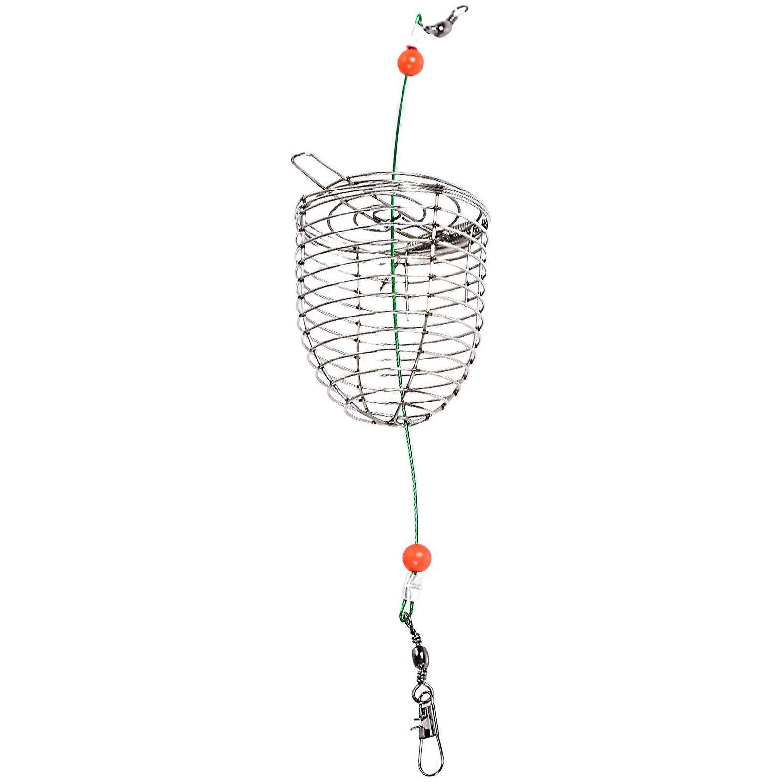 Kaesi Fishing Bait Cage Reusable Compact Size Rust-proof Wear-resistant with Spring Increase Fishing Rate Stainless Steel Angling Lure Feeder Carp Fis