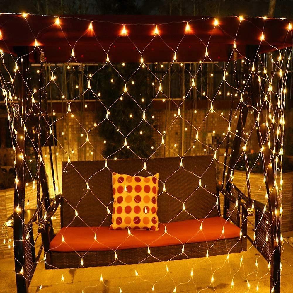 200 LED String Lights Outdoor Net 3m x 2m 8 Working Modes Timer Mode Warm White