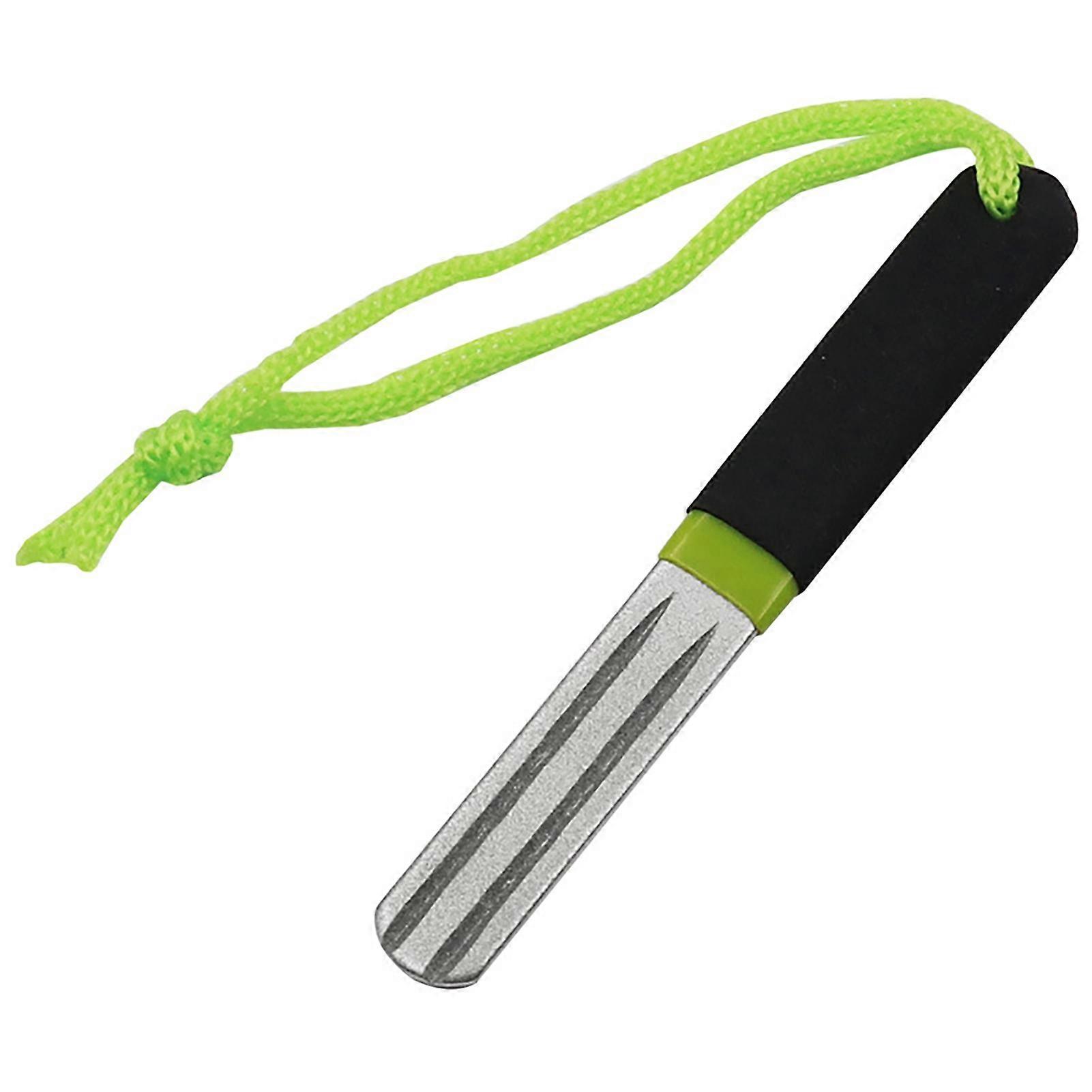 Kaesi Fishing Hook Sharpener Sharp Anti-skid Portable Three Grooves Diamond Stone Fishing Hook Grinding File for Camping
