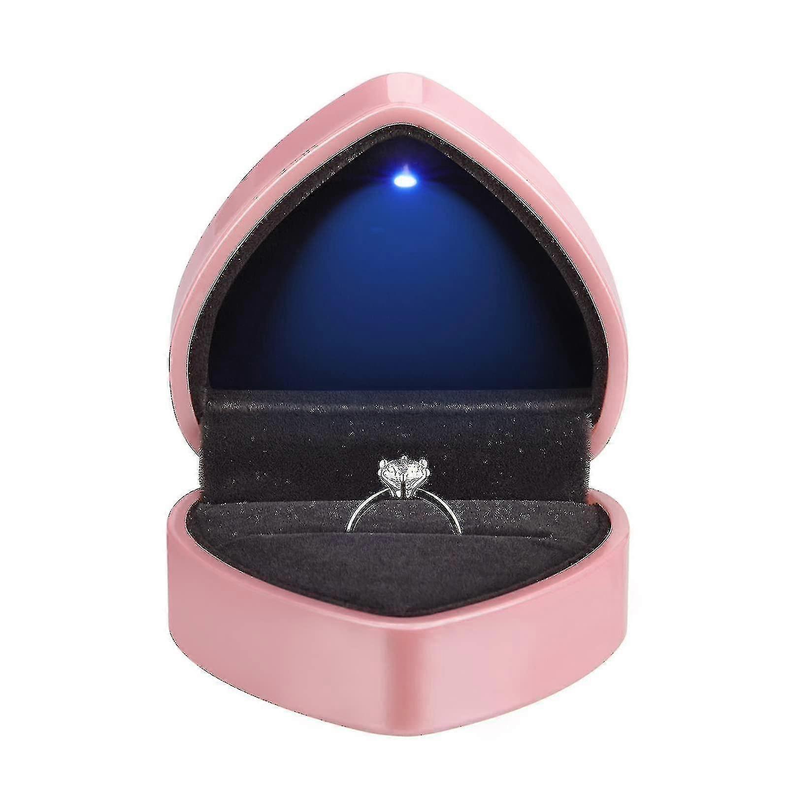Heart Shaped Ring Gift Box With Led Light