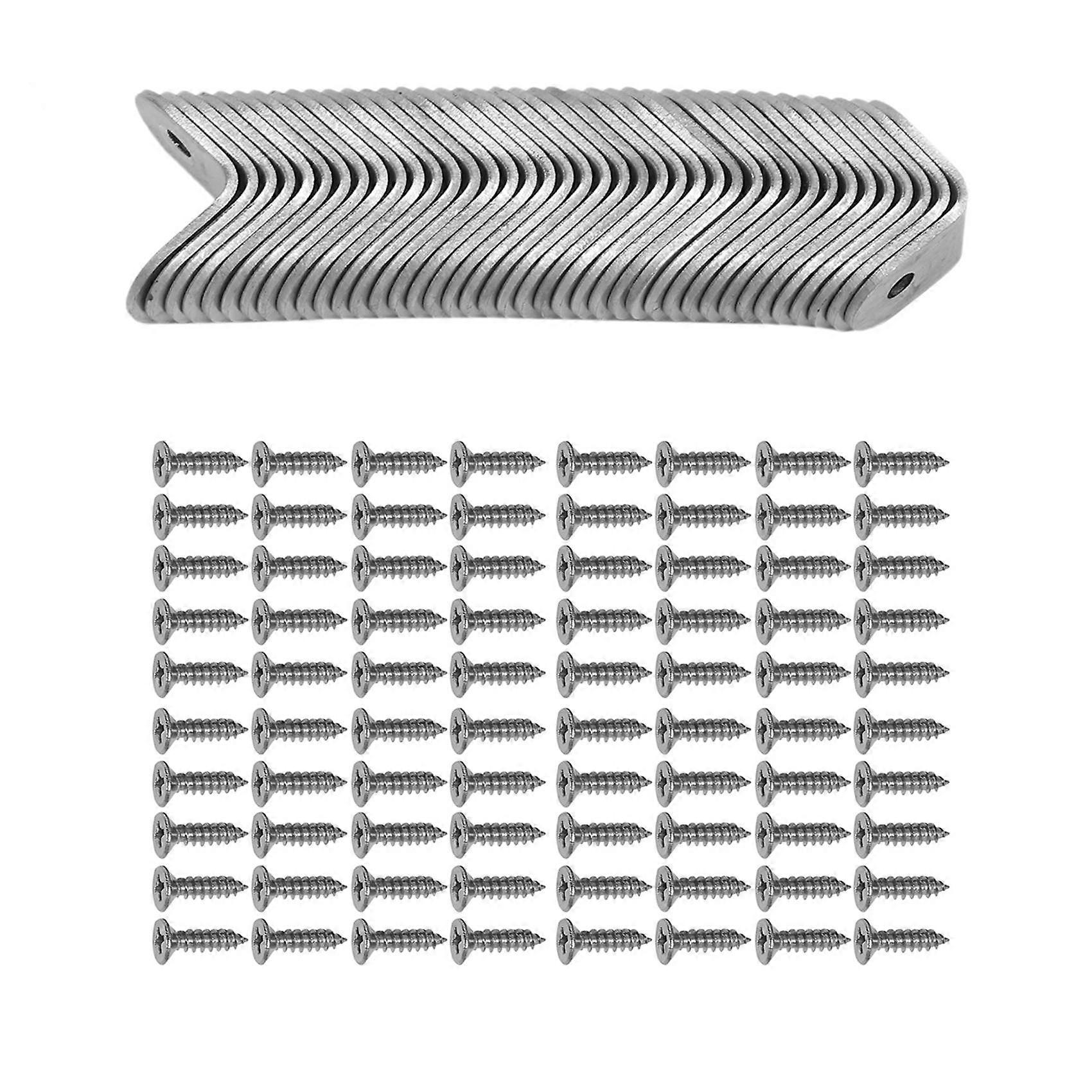 40PCS L Bracket Corner with 80PCS Screws, Corner Bracket, Angle Bracket Fastener for Wood Furniture