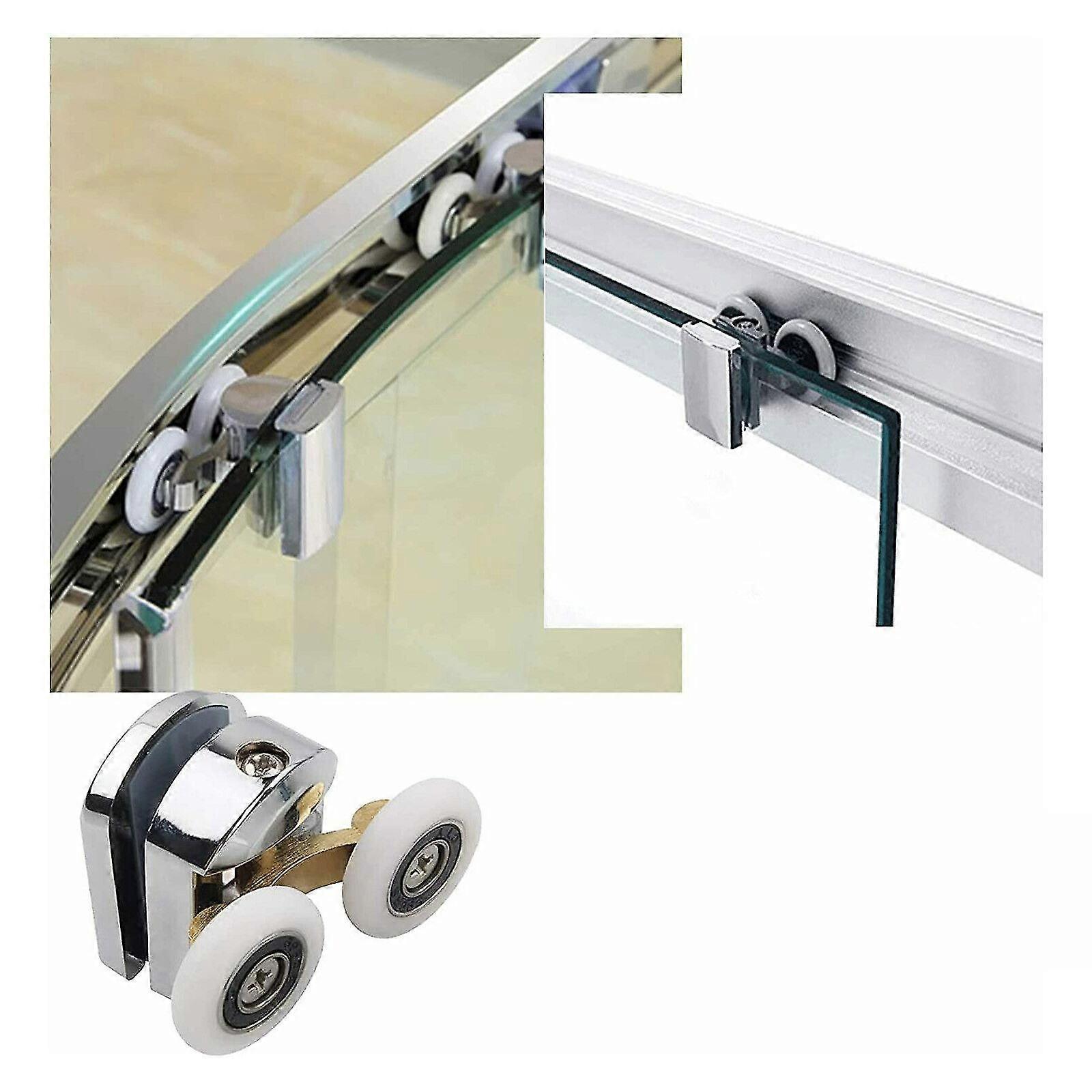 4pcs Shower Screen Door Rollers Wheels Top & Bottom 23mm Replacement Sliding Shower Doors Runner Wheels Kit