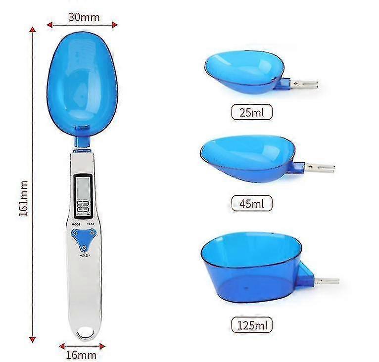 ملعقة ميزان مطبخ ملعقة قياس جرام ، 500 جم / 0.1 جرام ملعقة ميزان رقمي لطيف أزرق مليغرام Measuri-YNP