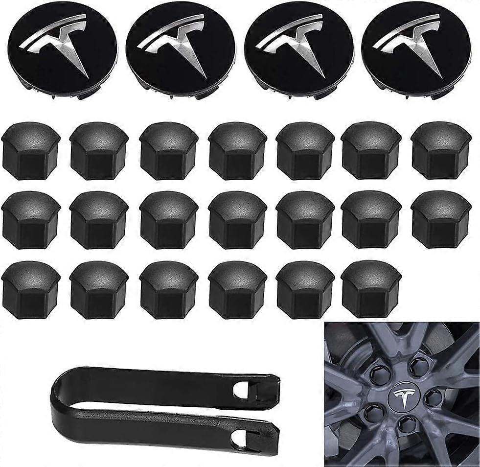 Tesla Model 3 Model Y Aero Radkappe Kit mit Logo - Schwarz