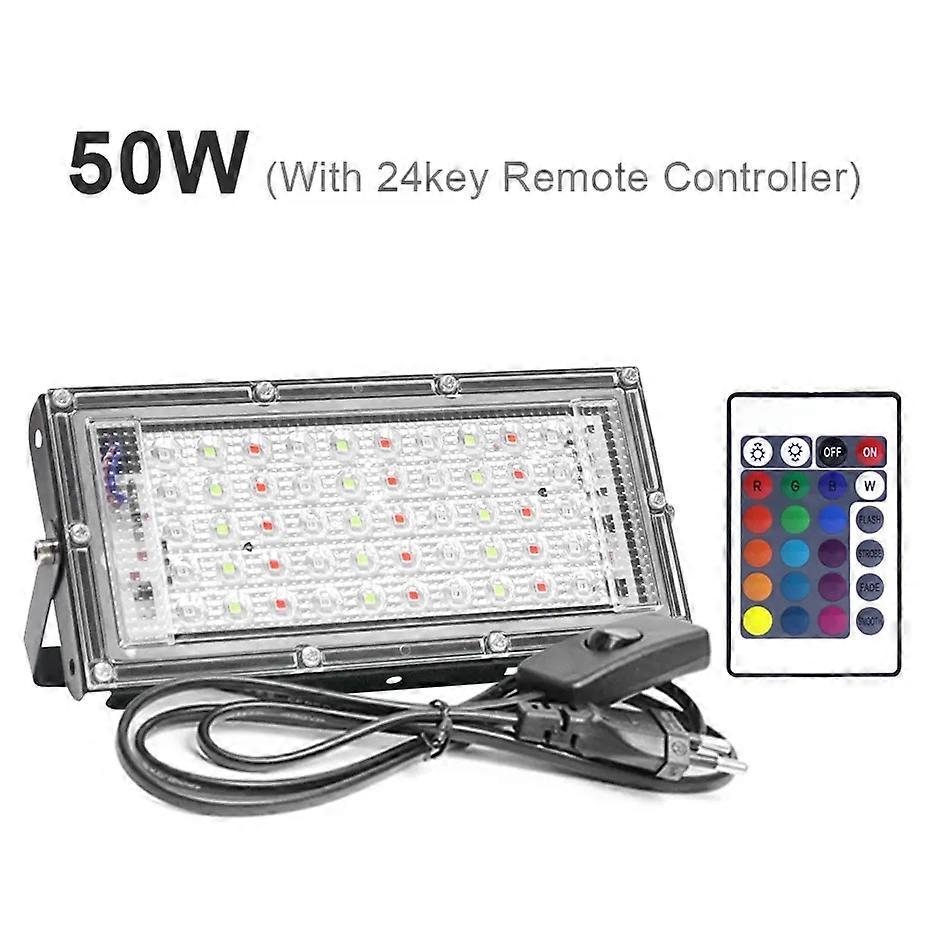 220V LED RGB Flutlicht 50W 100W 300W LED-Scheinwerfer wasserdicht IP65 Außenprojektorbeleuchtung EU-Stecker mit Fernbedienung