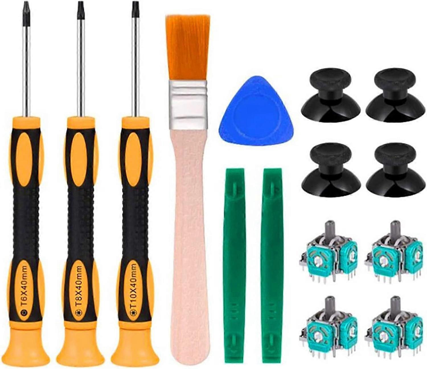 15 PCS 3D Analog Joystick Replacement Kit, Professional Game Controller Disassembly and Repair Tools