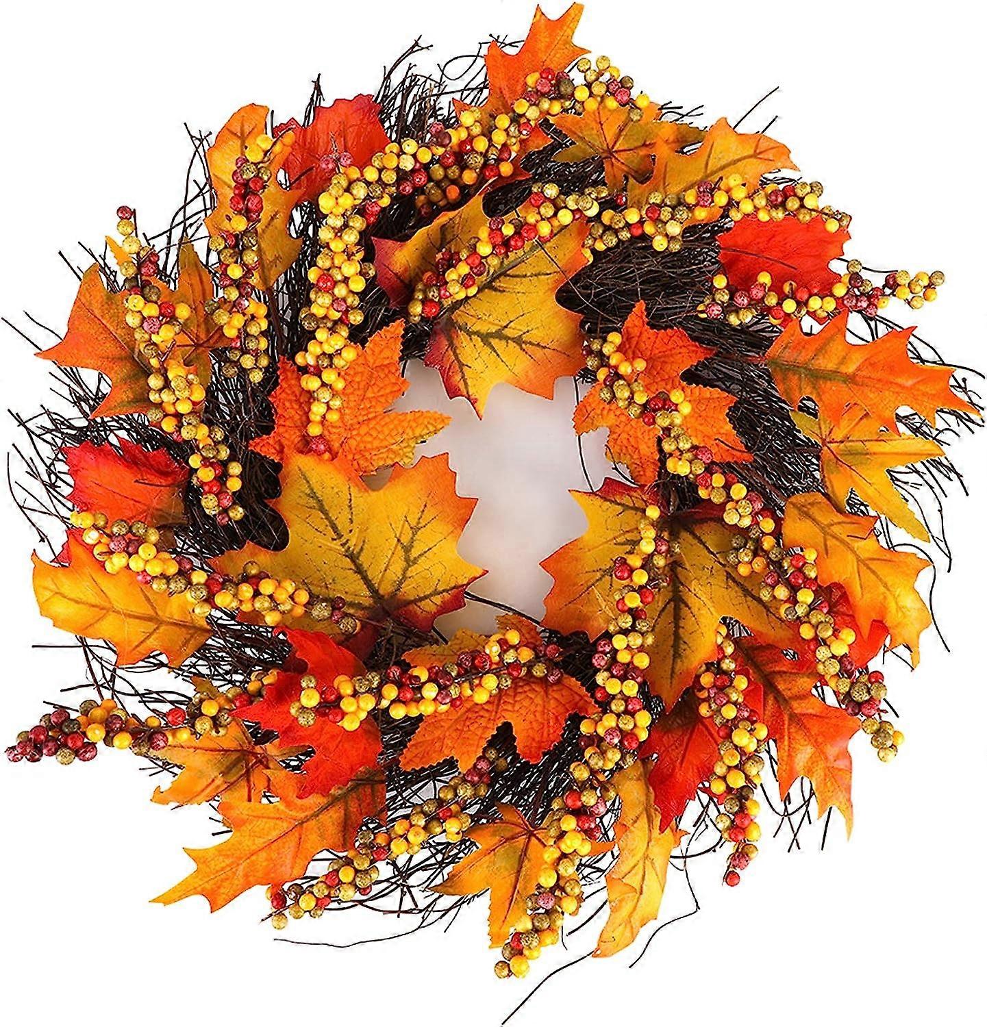 Høstkrans - Halloween og Thanksgiving-dekorasjon