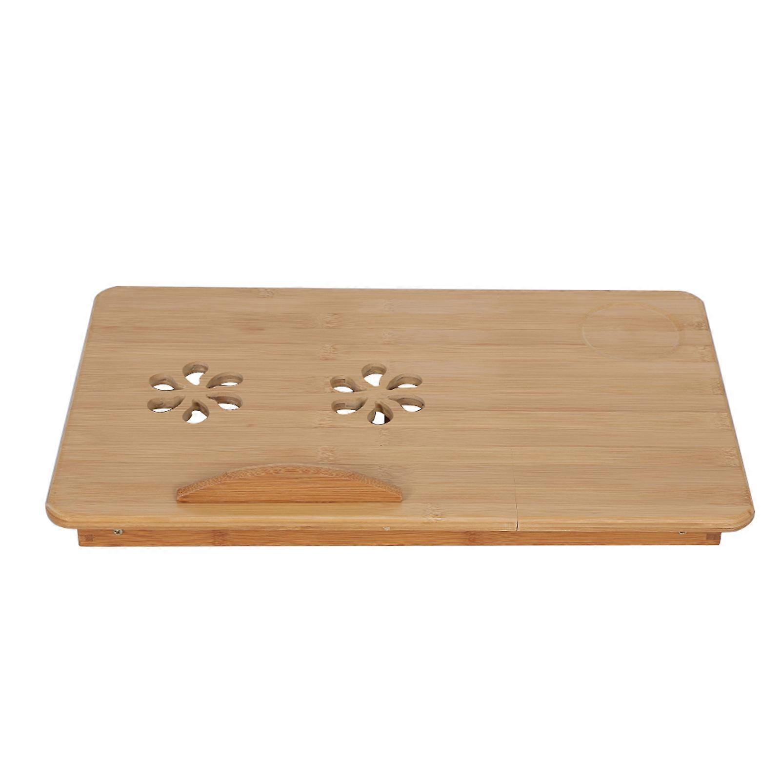 Portable Folding Bamboo Bed Laptop Desk Adjustable Lap Notebook Table Stand Tray with Drawer