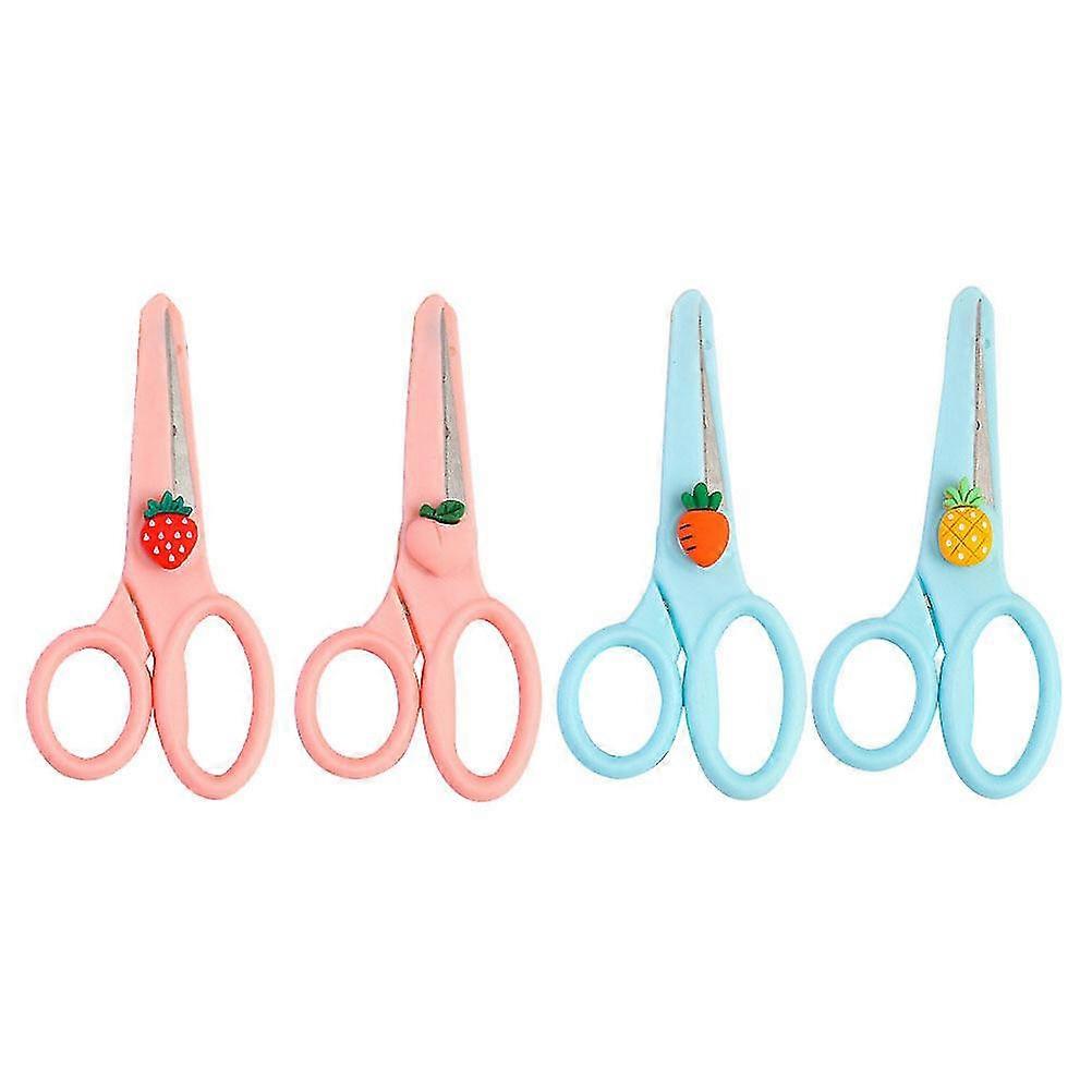 4pcs Portable Scissors Safety Paper Scissors Multi-function Student Scissors For Home