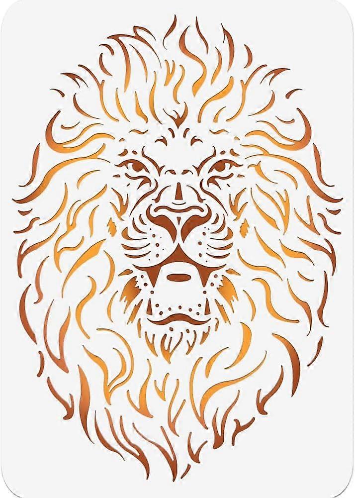 Lion Painting Stencil 11.69x8.27 Inch Reusable Craft Stencils Hollow Out Drawing Painting Template for Painting on Wood Fabric Paper Walls Canvas Furn