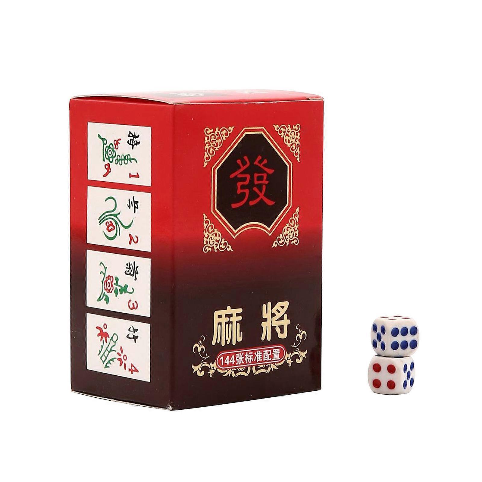 Travelling Mahjong Game Set Mah-jong 144 Cards +2 Dice