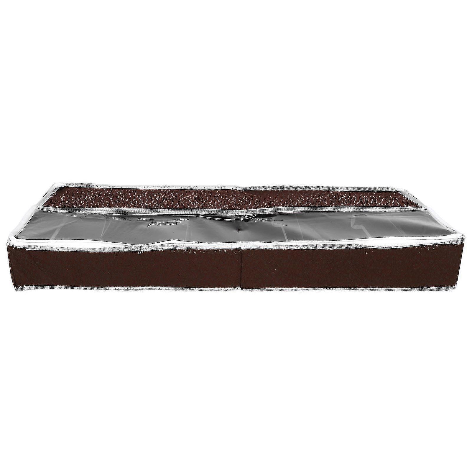 Adjustable Dividers Waterproof Shoe Storage Box with Zipper PVC Cover - S Size 80x25x10cm