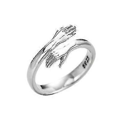 2pcs Two Hand Hug Couples Ring Couples Hug Ring Adjustable Ring