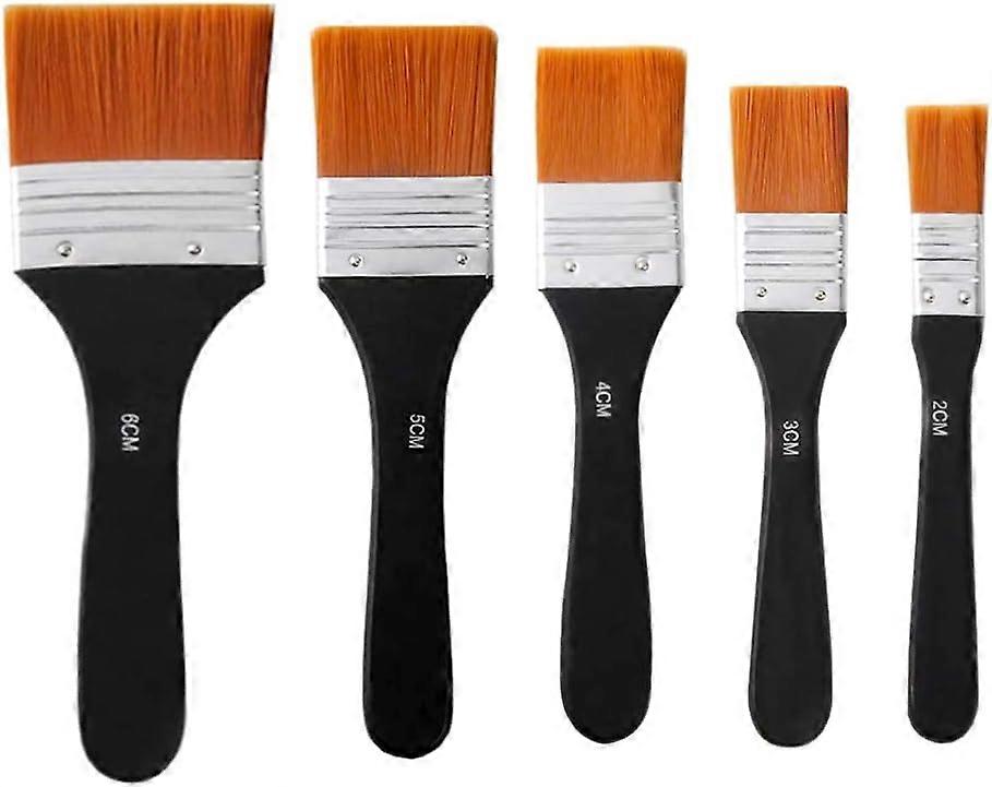 Paint Brushes - 5 Pieces Acrylic Paint Brushes Flat Brush
