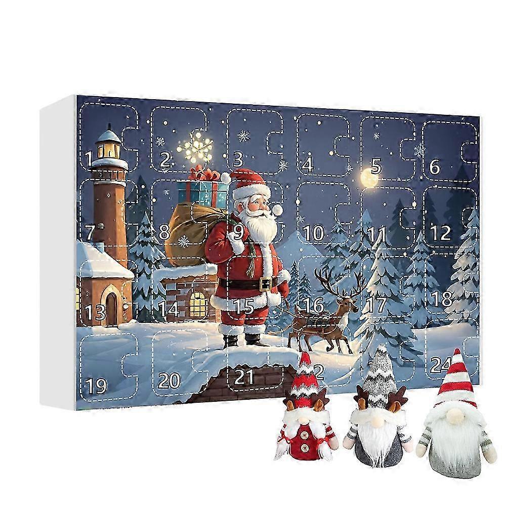 Christmas Santa Claus Gnome Advent Calendars 2024,24 Days Xmas Countdown Blind Box