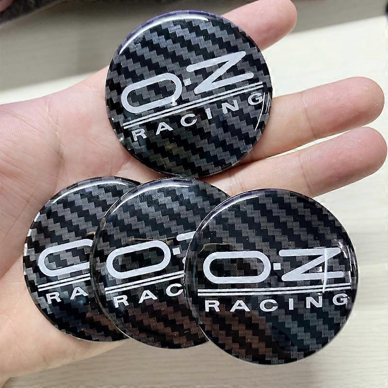 Motor Vehicle Wheel Parts 4 pezzi / lotto 55 mm 62 mm Car Styling Wheel Center Cover Adesivo Coprimozzo in fibra di carbonio Decalcomania OZ Racing...