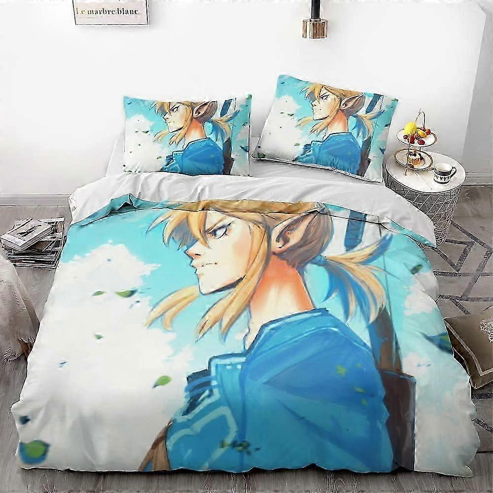 n182 Lençóis The Legend of Zeld-a Jogo Conjunto de Capa de EdredomCapa de Edredom 3D3 s (Capa de Edredom+ Fronhas) Conjunto de Cama (1 Capa de Edredom e 2 