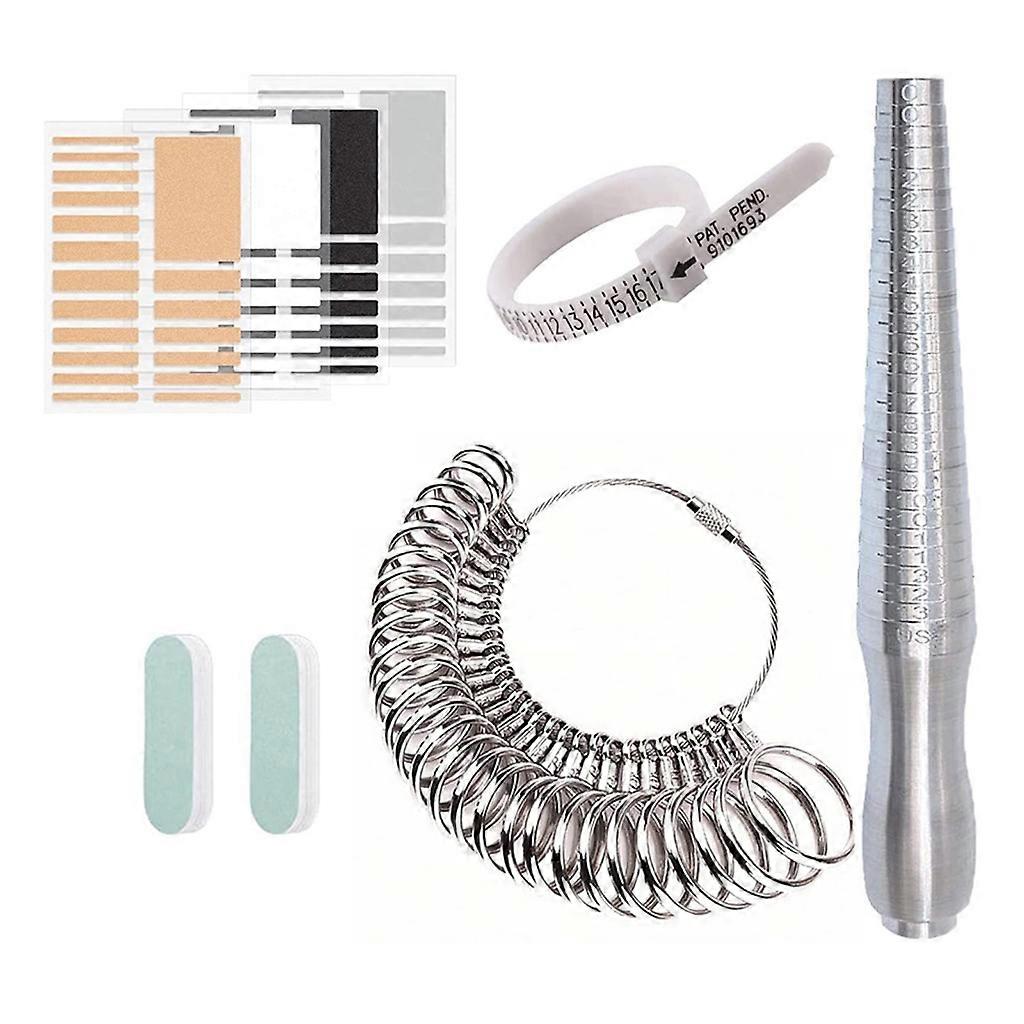 Ring Sizer Measuring Tool Set with Ring Mandrel Metal Ring Measurement Tool
