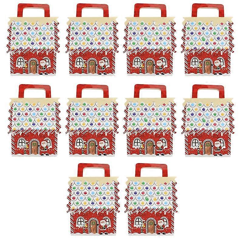 10pcs Christmas Handbag Candy Boxes Small Red Base