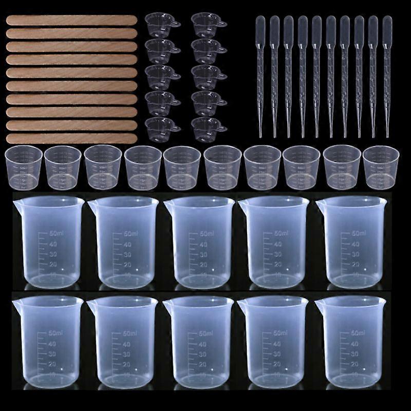 Useful Reusable Resin Tools Kit Silicone Mixing Cups Measuring Cups Stirrers