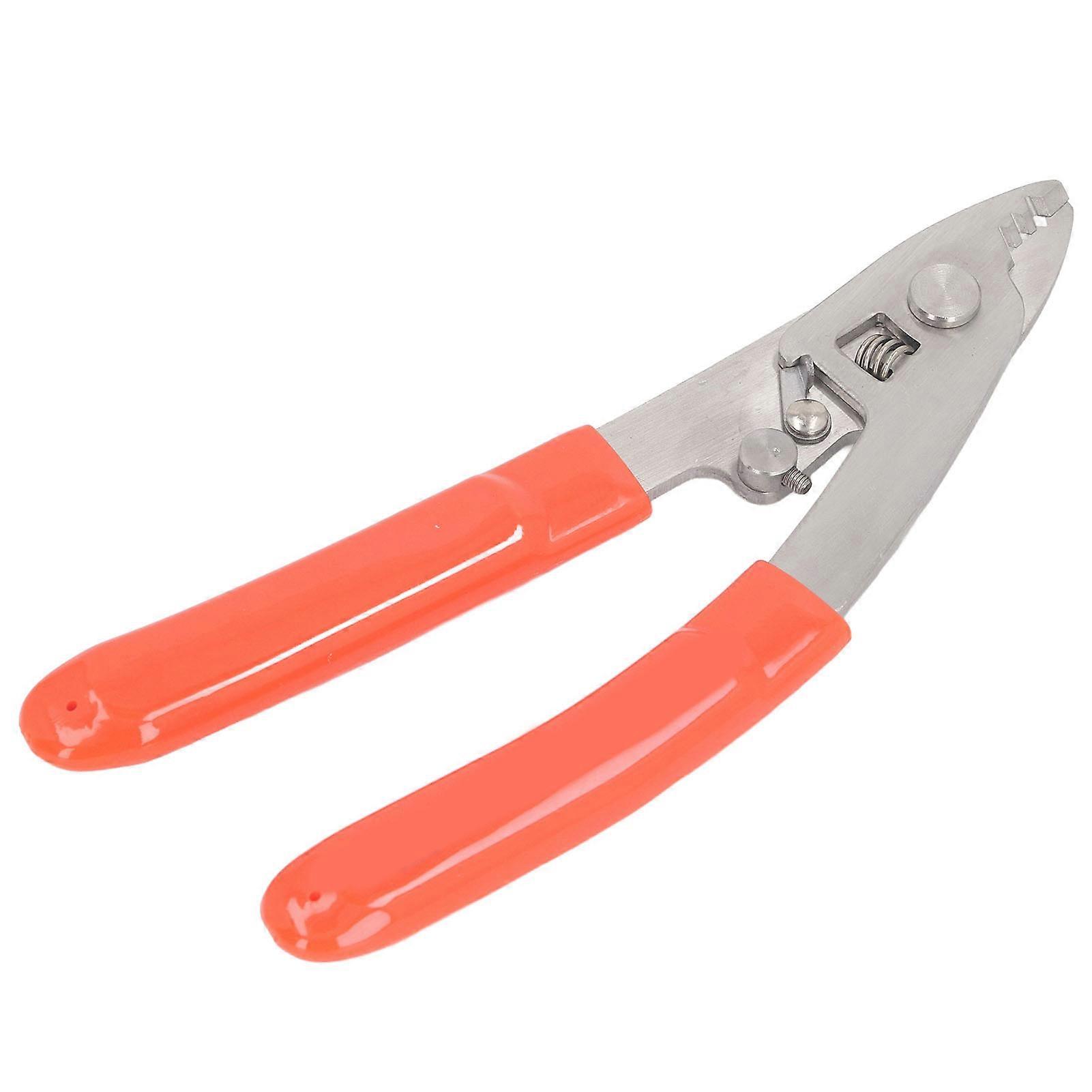 CYDT Fiber Optic Stripper 3 Hole Adjustable Caliber Wire Stripping Tool With Safety Lock And Auto Reset Spring Orange
