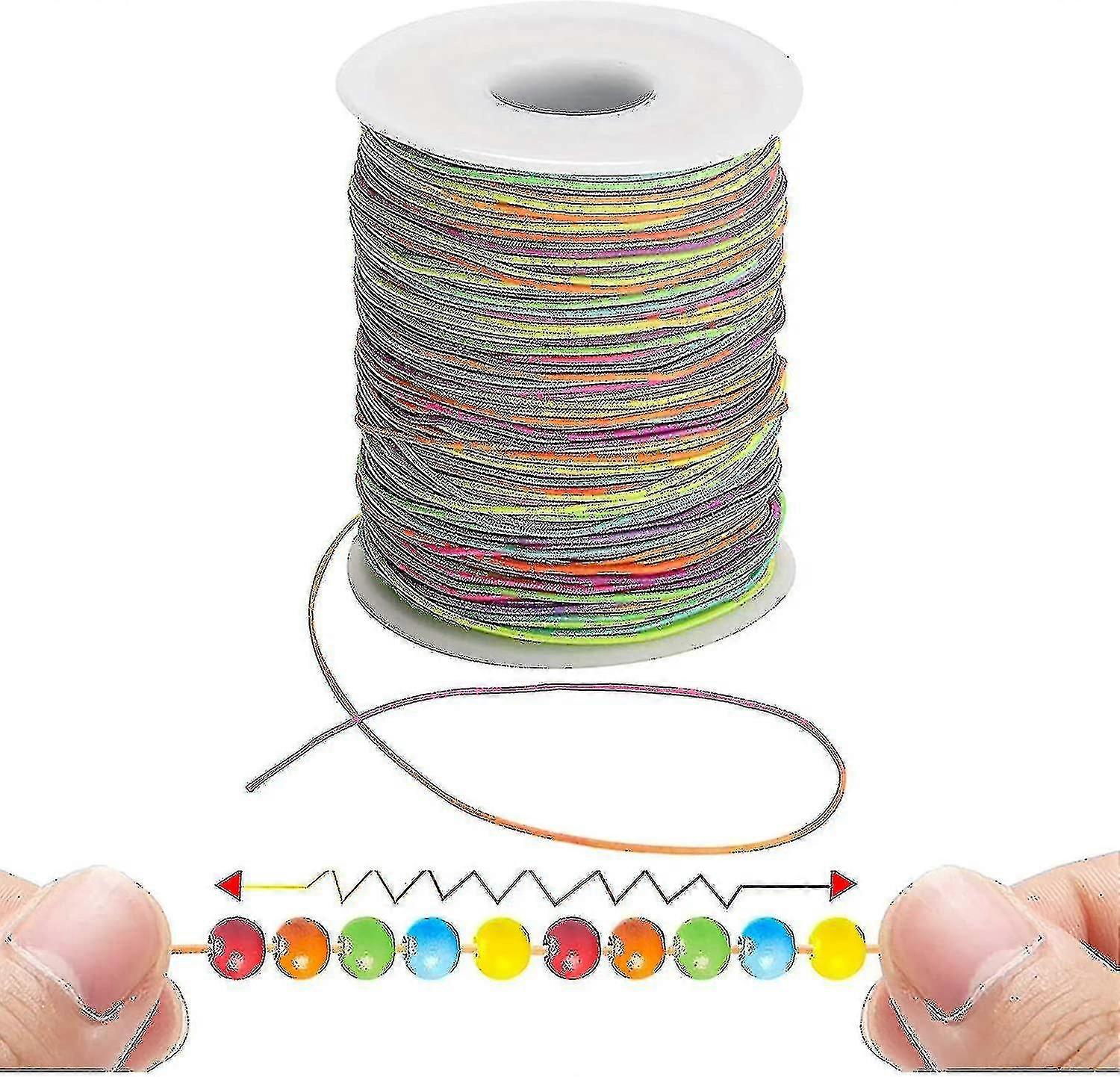 1mm Elastic Cord Beading Threads Rainbow Stretch Thread Fabric Crafting String