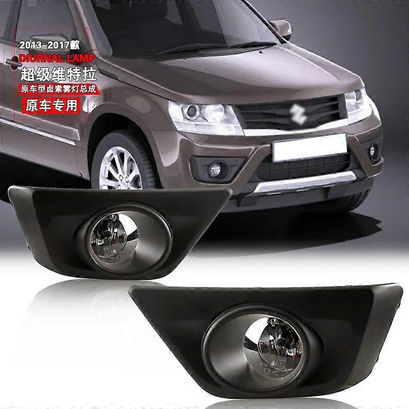 Front Bumper Fog Lamp Upgrade FOR Suzuki Grand Vitara 2013 2014 2015 2016 2017 Version Additional Foglight Set Switch + Wiring