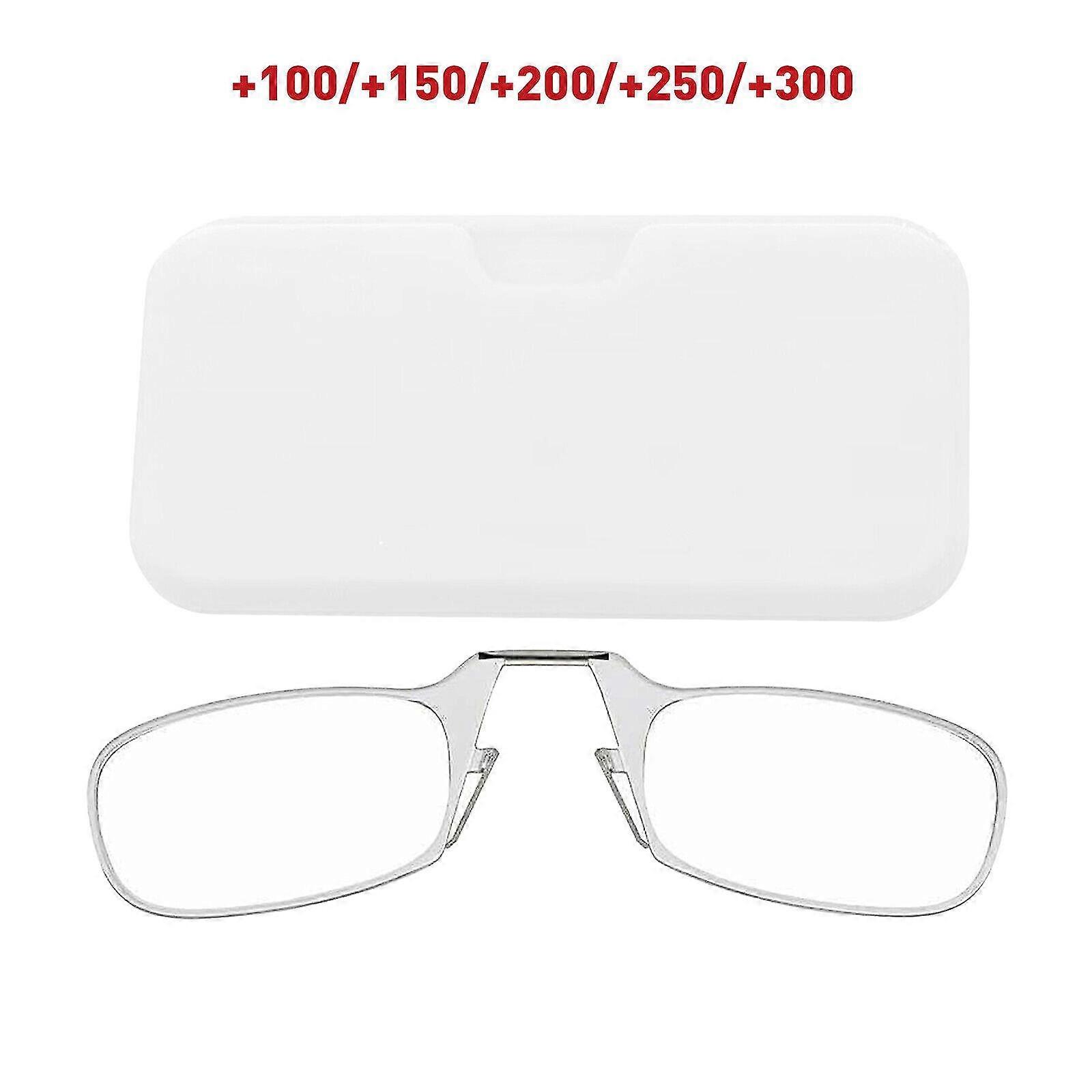 Ultra Thin Optics Reading Glasses&Case Mini Nose Clip 1.0,1.5,2.0,2.5,3.0 Unisex