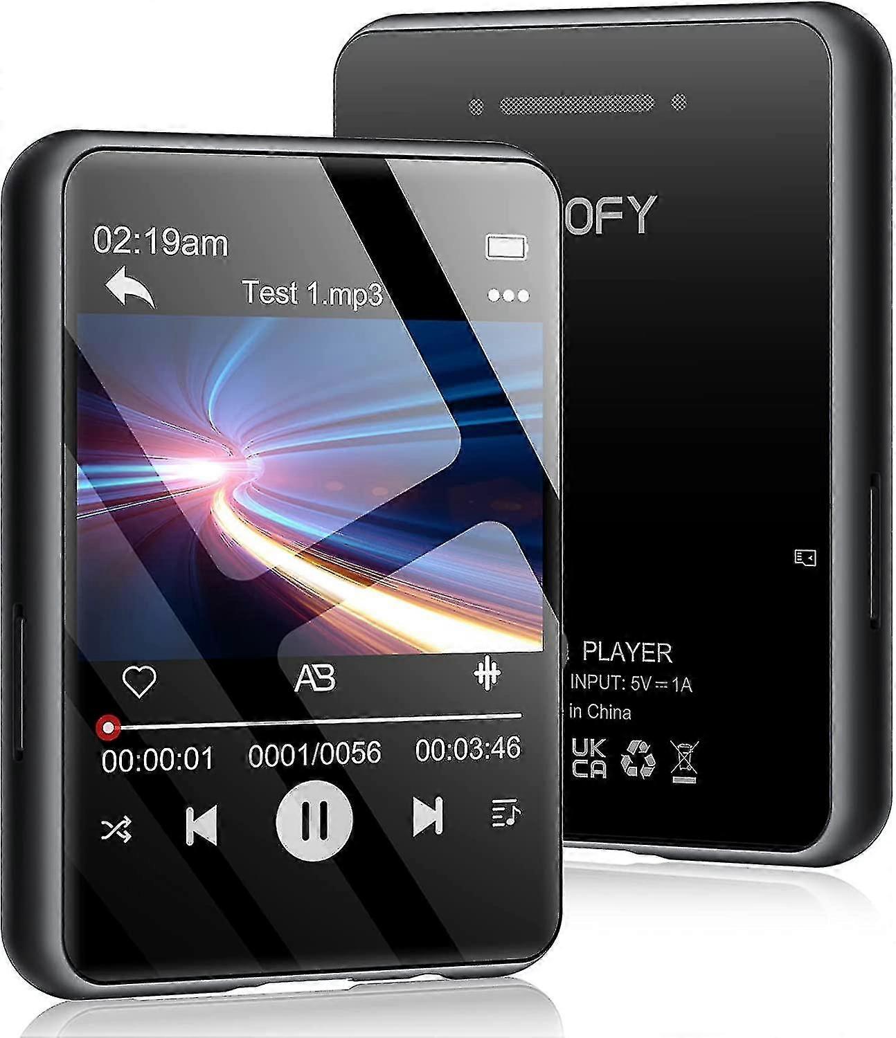 32gb Mp3 Player With Bluetooth 5.0,2.4-inch Tft Full Touchscreen Mp3 & Mp4 Player With Fm Radio Recorder Built-in Speaker For Walking And Running S