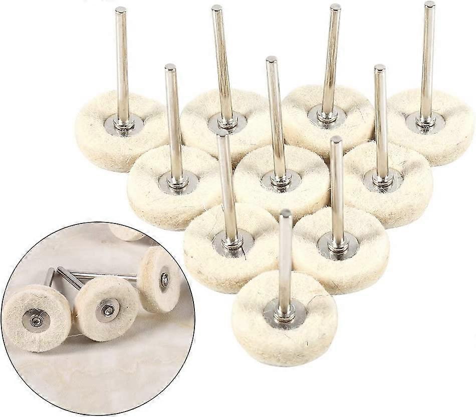 10pcs Polishing Pad Polishing Wheel Wool Buffing with Handle