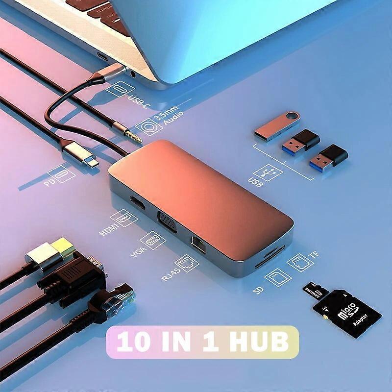 USB C HUB Dock Station HUB USB 3.0 Type C To HDMI-compatible USB Splitter Adapter for Macbook Pro Air Laptop PC Accessories
