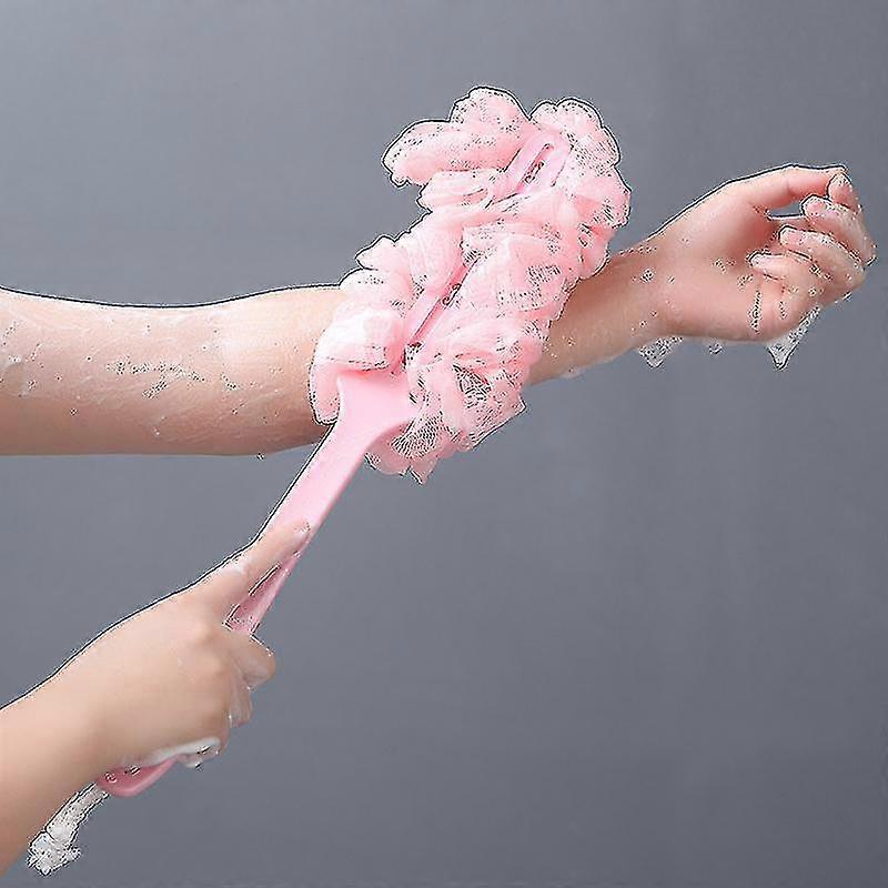 Bath Sponge Back Brush-long Handle Bath Brush Loofah Sponge Scrubber For Shower
