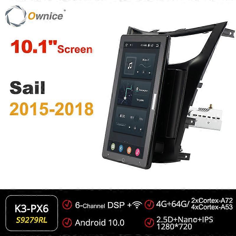 Tesla Style 13.3" PX6 Android 10.0 Car DVD Player Auto Rotatable Navigation GPS Stereo Audio For Chevrolet Sail 2015-2018 Radio