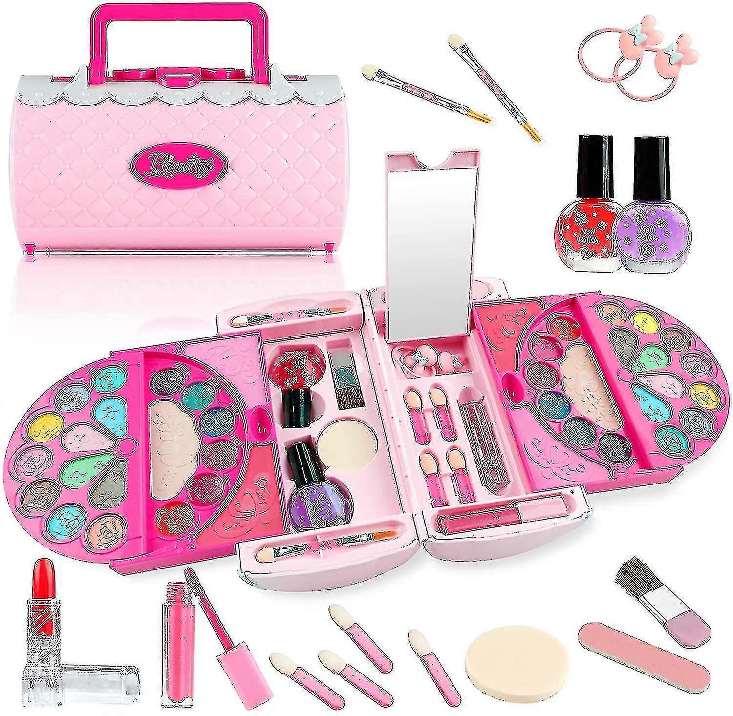 طقم مكياج للأطفال للبنات، طقم مكياج بنات قابل للغسل للأطفال - وردي جودة عالية