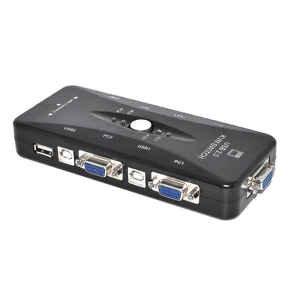 New Usb 2.0 Kvm 4 Port Svga Vga Keyboard Mouse Switch Box Monitor Sharing