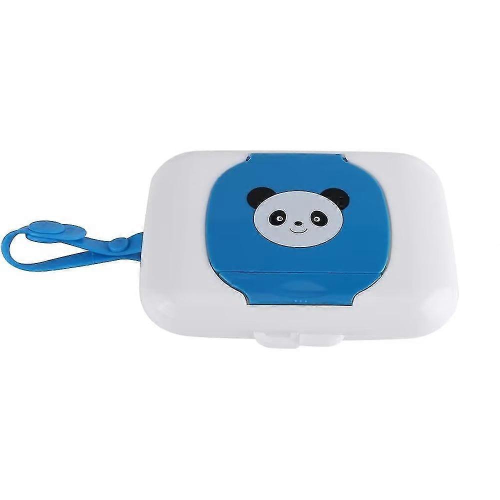 Baby Outdoor Portable Wet Tissue Dispenser Case Infant Reusable Stroller Pram Wet Wipes Box Convenient Tissue Case For Travel(1pc, Blue)