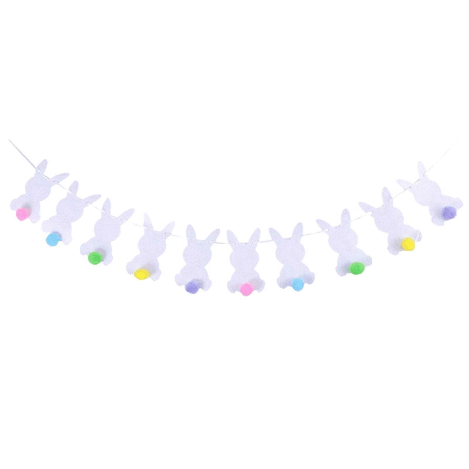 Easter Banner Anti-fade Precise Cutting Delicate Shape Decorative Foldable Happy Easter Rabbit Ball Hanging Backdrop Flag Party Accessories QingHai