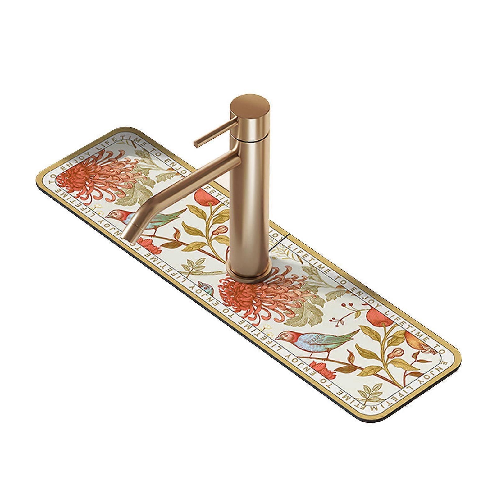 50% Bigsale-Fantasy Style Faucet Draining Mat, Diatom Mud Faucet Non-Slip Drain Pad Sink Mat