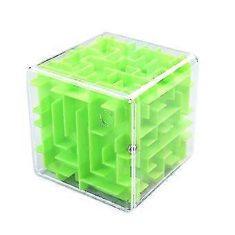 3d Maze Rolling Ball Magic Cube , Transparent Six Sided Puzzle Toygreen
