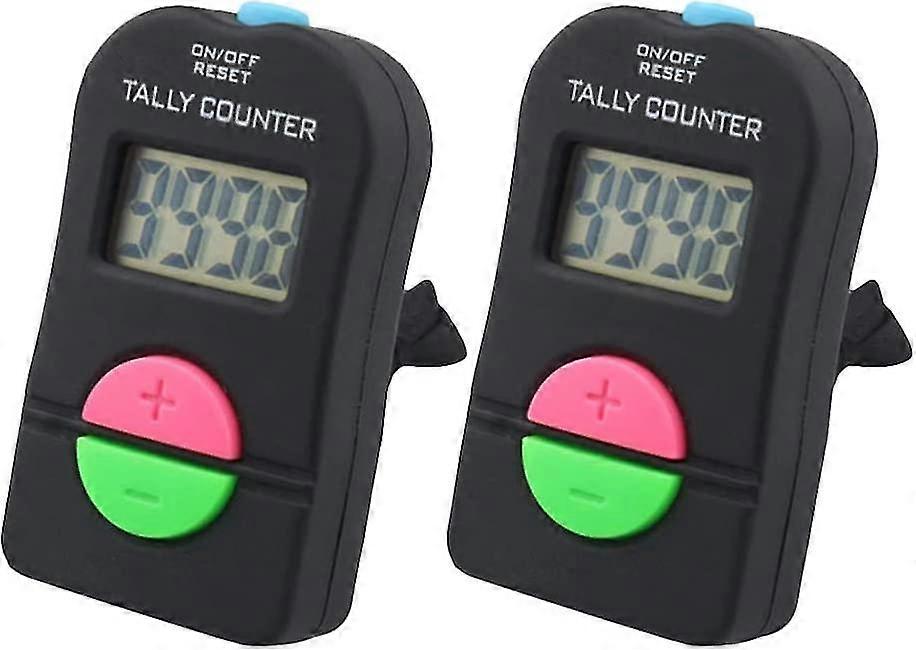 Contatore digitale Led palmare elettronico Tally Counter Clicker Lap Counter Numeri Clicker per l'industria dell'istruzione con suono (2pcs, nero)