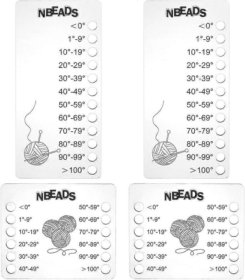 4 Pcs Temperature Blanket Color Charts Acrylic Reusable Knitting Temperature Blanket Planner Wool Shade Organiser Card Blanket Planner for Thread Croc