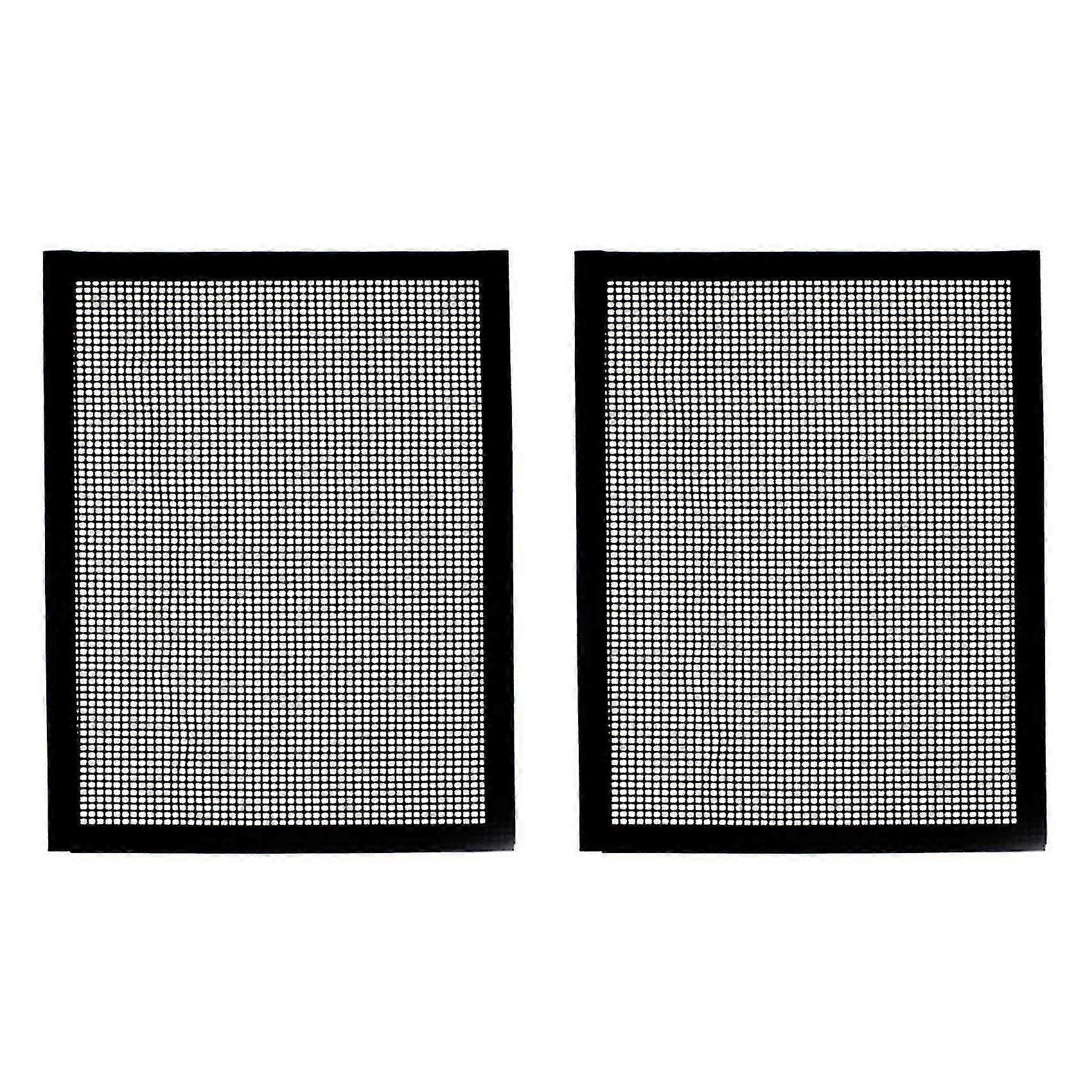 2x Bbq Grill Grid Mat Non-stick Mesh Matts Barbeque Reusable Baking Net