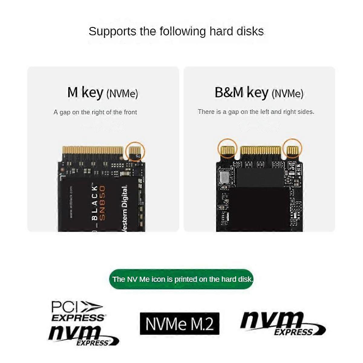 Magnetic M.2 2230 NVMe SSD Enclosure 10Gbps USB-C 3.1 to NVMe PCI-E for 15/14/13/12 Pro 2TB External Driver Case